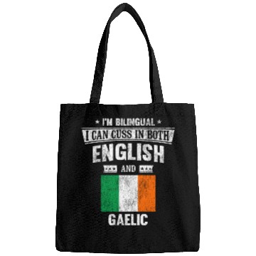 Discover Cuss In Both English and Gaelic Funny Ireland Flag Bags