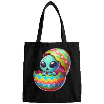 Discover Colorful Alien Easter Egg Hatch Design Bags