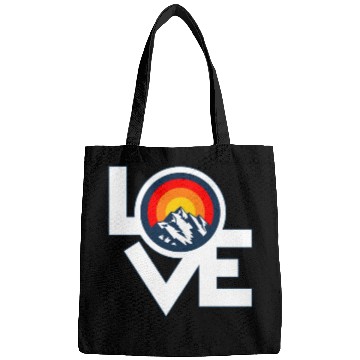 Discover I Love Mountains Retro Sunset Design. Bags