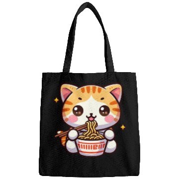Discover Cute Cat Eating Ramen Bags