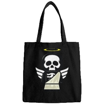 Discover Funny angel skull halloween costume Bags