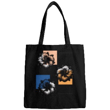 Discover Abstract Risograph hibiscus Bags