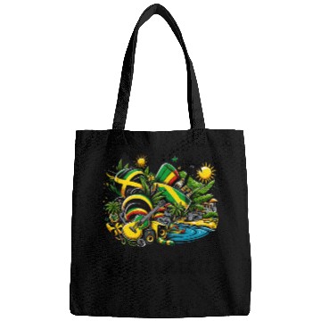 Discover Jamaica Caribbean flag design Bags