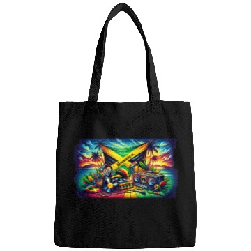 Discover Jamaica Caribbean Reggae Music Design Bags