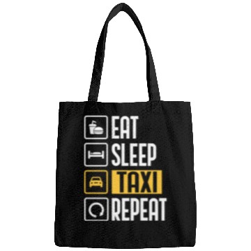 Discover Eat Sleep Taxi Repeat Funny Cab Driver Bags