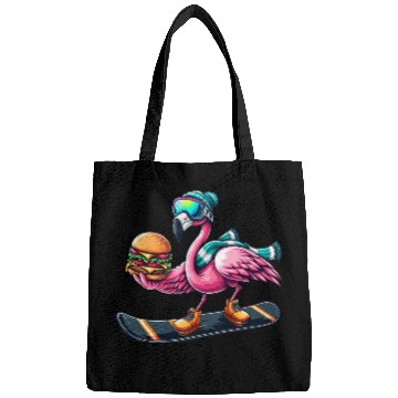 Discover Flamingo Snowboard Burger Fun Bags