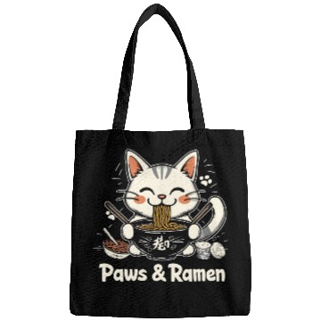 Discover Funny Cat Paws and Ramen Kawai Bags