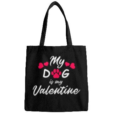 Discover My dog is my valentine Bags