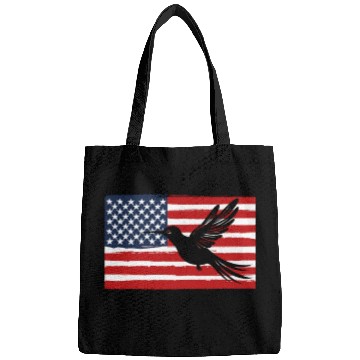 Discover Hummingbird Us Flag Us American Flag Bags