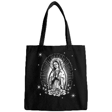 Discover Virgen de guadalupe Bags