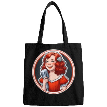 Discover 'Annie's Song' Vintage Microphone Illustration Bags