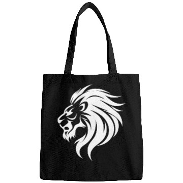 Discover Angry Lion Head Tattoo Style Waving Mane Bags