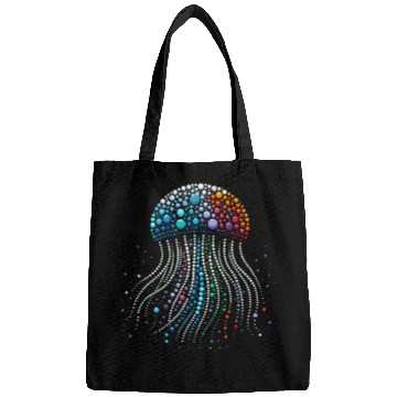 Discover Neon Abyss - Jellyfish Pebble Art Bags