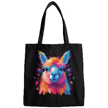 Discover Watercolor Colorful Alpaca Colorful Animals Bags