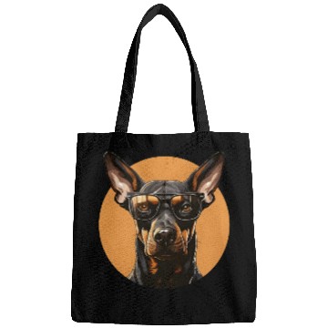 Discover Doberman natural ears Bags