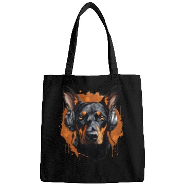 Discover Doberman natural ears Bags