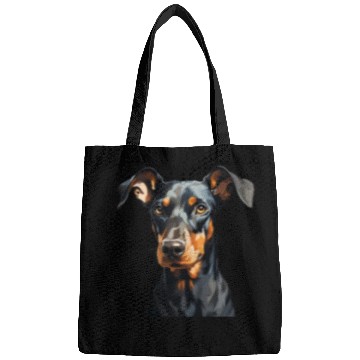 Discover Doberman natural ears Bags