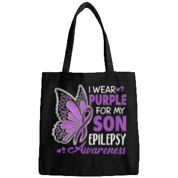 Discover I Wear Purple For My Son Epilepsy Awareness Bags