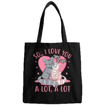 Discover Cute Valentine's Day Cartoon Cats Bags