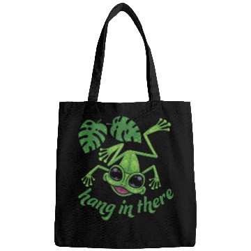 Discover Hang In There Happy Green Tree Frog Bags