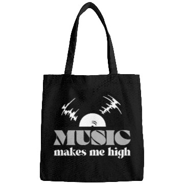 Discover Music makes me high Vinyl Bags