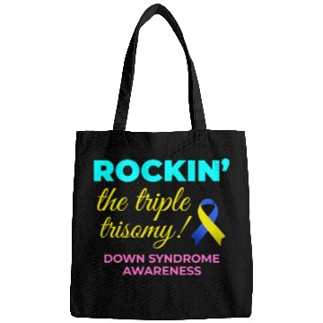 Discover Down Syndrome Awareness Triple Trisomy Rock Bags