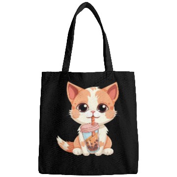 Discover Cat Boba Tea Bubble Tea Anime Kawaii Neko Bags
