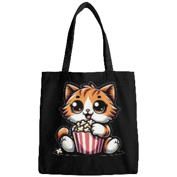 Discover Cinema Cat, Cute Tomcat with Popcorn Bags