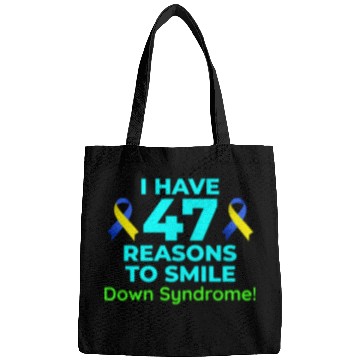 Discover Down Syndrome Awareness 47 Reasons to Smile Bags
