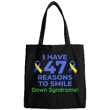 Discover Down Syndrome Awareness 47 Reasons to Smile Bags