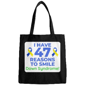 Discover Down Syndrome Awareness 47 Reasons to Smile Bags