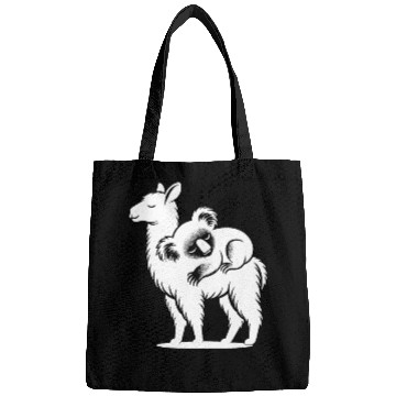 Discover Funny Llama With A Chilling Koala On Its Back Bags