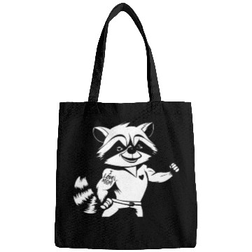 Discover Racoon Biceps Tattoo I Love Mom Bags