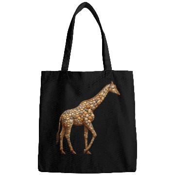 Discover Serene Giraffe - Pebble Art Bags