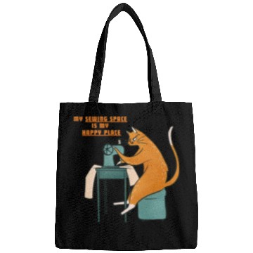 Discover Retro Ginger Cat Using Sewing Machine - Vintage Bags