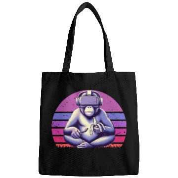 Discover Virtual Zen: Retro Aesthetic Gamer Gorilla Bags