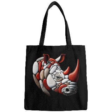 Discover Rustic Terra Rhinoceros Pebble Art Piece Bags