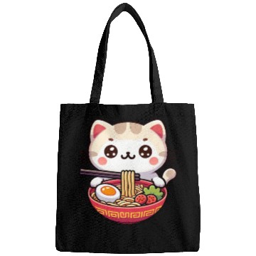 Discover Cute Cat Eating Ramen Bags