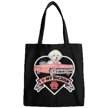 Discover A cute I love my Bichon Frise Dog Bags