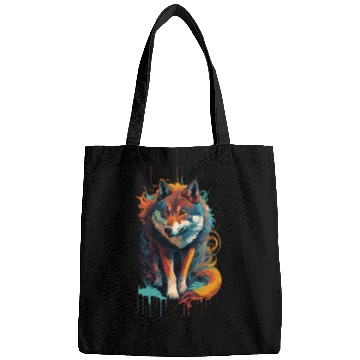Discover artistic wolf unique design Bags