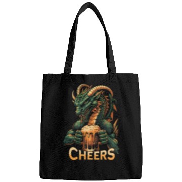 Discover Dragon Drinking Beer Cheers for St Patricks Day Bags