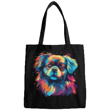 Discover Watercolor Colorful Tibetan Spaniel Bags