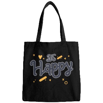 Discover Be Happy positive art Bags