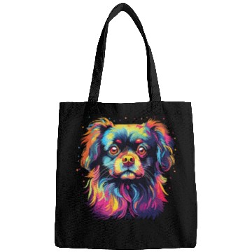 Discover Watercolor Colorful Tibetan Spaniel Bags