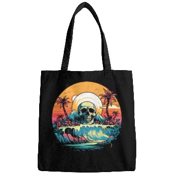 Discover Surfing Surfer Skull Nature Bags