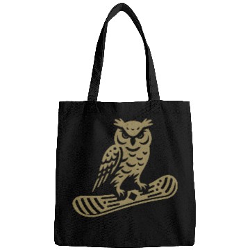 Discover Minimalist Design: Owl Snowboarder Silhouette Bags