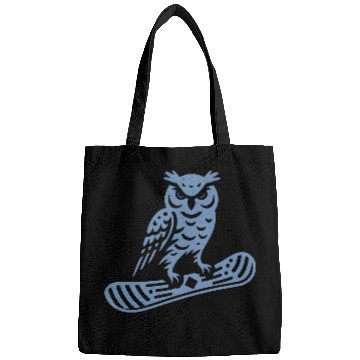 Discover Minimalist Design: Owl Snowboarder Silhouette Bags