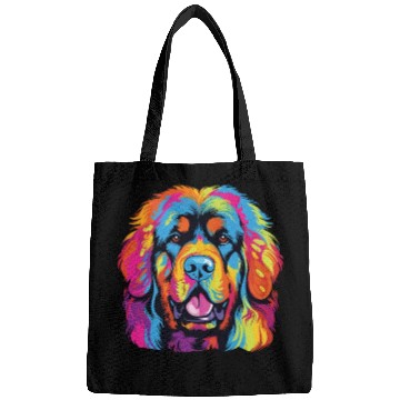 Discover Watercolor Colorful Tibetan Mastiff Bags