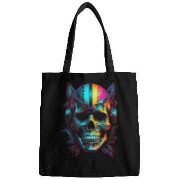 Discover Black and Neon Skull Graphic Bags - Edgy Goth