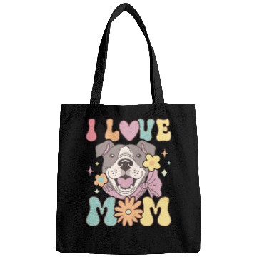 Discover Groovy Pitbull Mom Female Dog Lover Bags